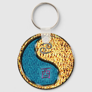 Cancer & Fire Rooster Keychain