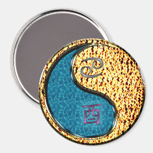 Cancer & Fire Rooster Magnet