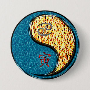 Cancer & Fire Tiger Button