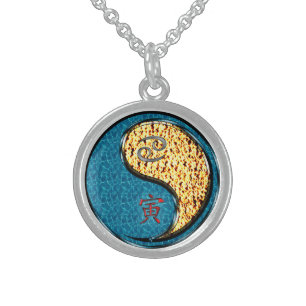Cancer & Fire Tiger Sterling Silver Necklace