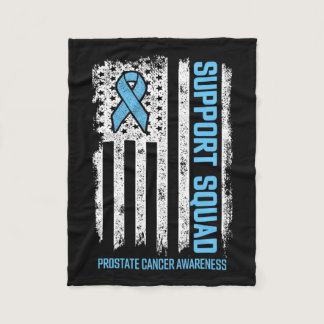 Cancer Flag Support Squad Prostate Cancer Awarenes Fleece Blanket