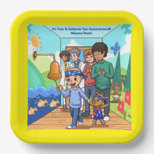 Cancer Free Anniversary Party Plates