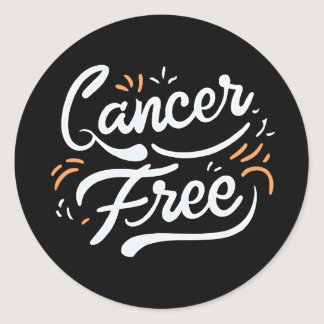 cancer free breast cancer awareness  classic round sticker