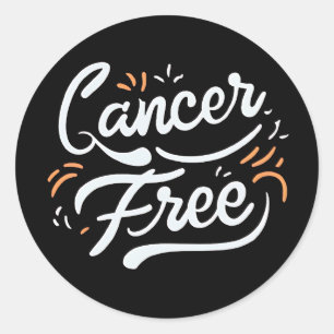 cancer free breast cancer awareness classic round sticker