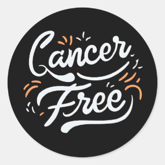 cancer free breast cancer awareness  classic round sticker