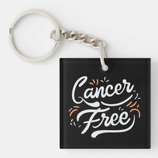 cancer free breast cancer awareness  keychain (Front)