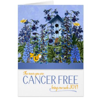 Cancer Free Brings Me Joy Blue Larkspur by SalonOfArt at Zazzle