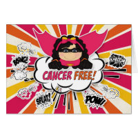 Cancer Free Congratulations Girl Pink Superhero