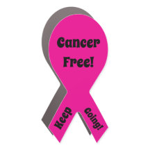 Cancer Free! Keep Going! Ribbon Car Magnet