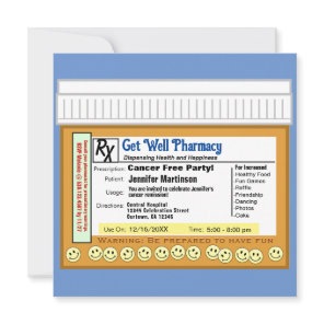 Cancer Free RX for Fun Invitation