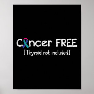 Cancer Free- Thyroid Cancer Support Ribbon  Poster