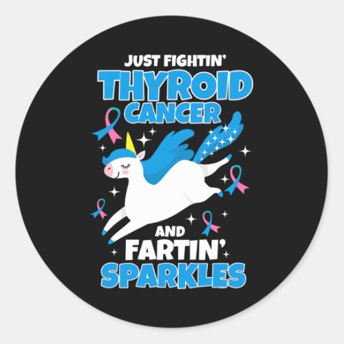 Cancer Fun Unicorn Farting Sparkles  Classic Round Sticker