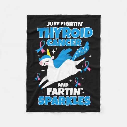 Cancer Fun Unicorn Farting Sparkles  Fleece Blanket