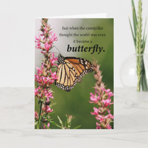 Cancer Get Well Support With Butterfly Wildflowers Card