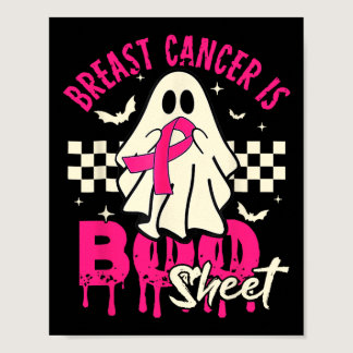 Cancer Ghost Halloween Breast Cancer Awareness  Poster