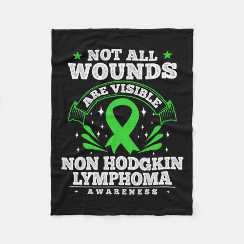 Cancer Gift Non Hodgkin Lymphoma Awareness Ribbon  Fleece Blanket