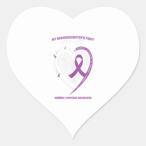Cancer Gifts Women Granddaughter Hodgkins Lymphoma Heart Sticker