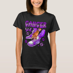 Cancer Girl Birthday Black Women Sneakers Zodiac S T-Shirt