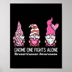 Cancer Gnome One Fights Alone Awareness Women Men  Poster
