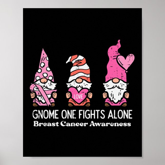 Cancer Gnome One Fights Alone Awareness Women Men  Poster (Front)