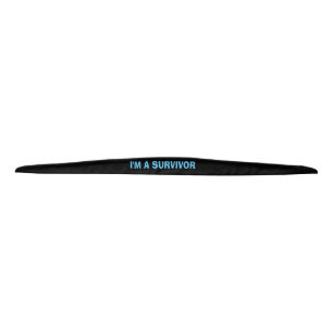 Cancer Hair Tie Headband Blue on Black
