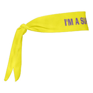 Cancer Hair Tie Headband Purple on Yellow