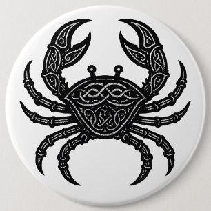 Cancer — Haunted Ink Zodiac Crab Button