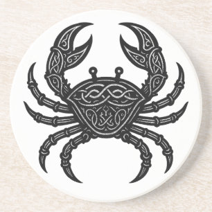 Cancer — Haunted Ink Zodiac Crab Coaster