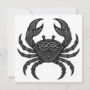Cancer — Haunted Ink Zodiac Crab Invitation