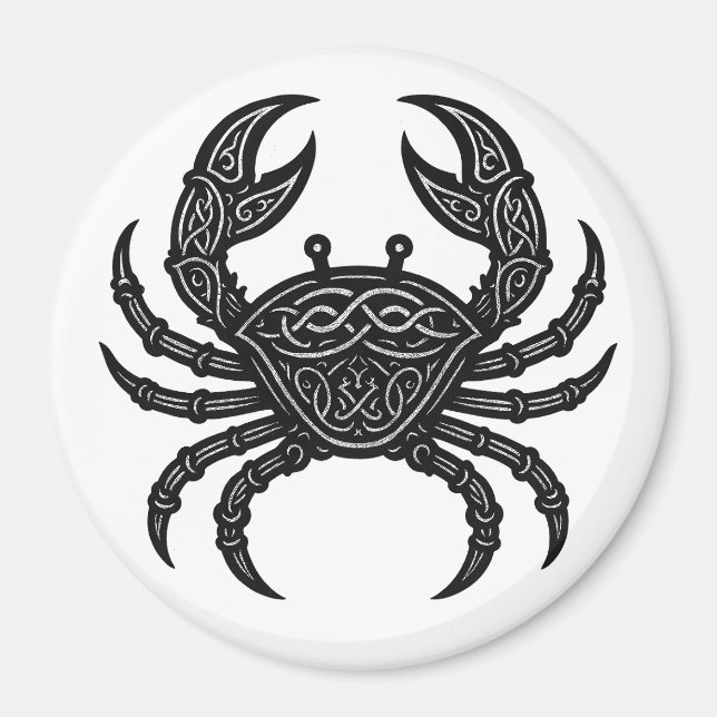 Cancer — Haunted Ink Zodiac Crab Magnet (Front)