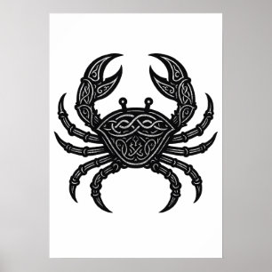 Cancer — Haunted Ink Zodiac Crab Poster