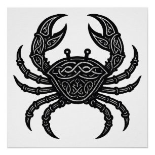 Cancer — Haunted Ink Zodiac Crab Poster