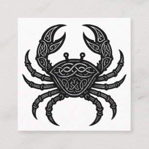 Cancer — Haunted Ink Zodiac Crab Square Business Card