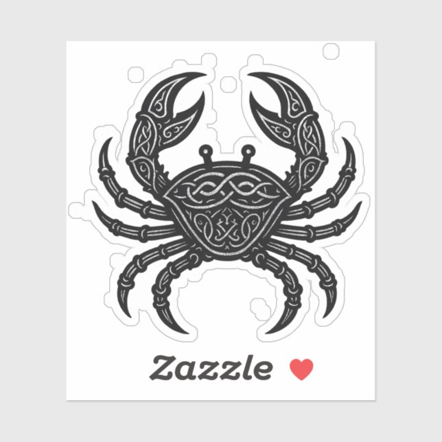 Cancer — Haunted Ink Zodiac Crab Sticker (Sheet)