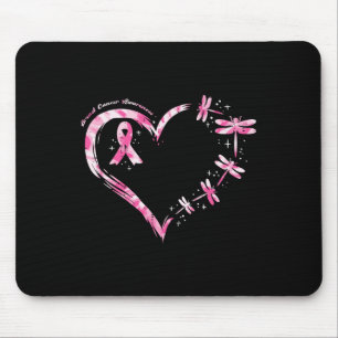 Cancer Heart Dragonflies Awareness Women Kids Men Mouse Pad