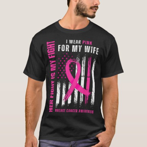 Cancer Her Fights Is My Fights Wear Pink Support W T_Shirt