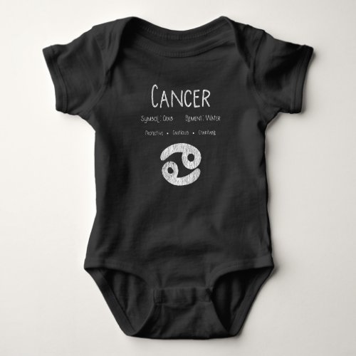 Cancer Horoscope Astrology Star Sign Birthday Gift Baby Bodysuit