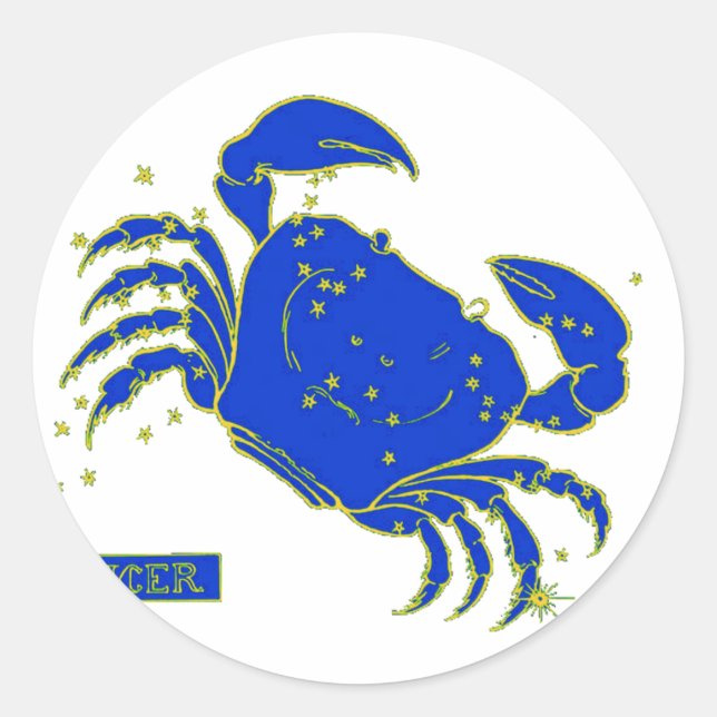 Cancer Horoscope Classic Round Sticker (Front)