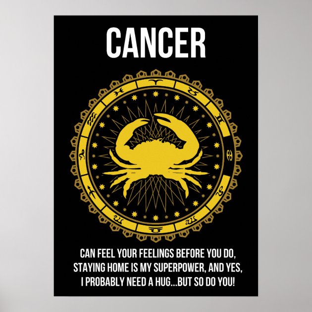 Cancer Horoscope Funny Zodiac Sign Humor Zazzle