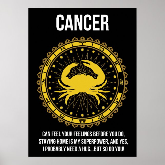 Cancer - Horoscope, Funny Zodiac Sign Humor (Front)