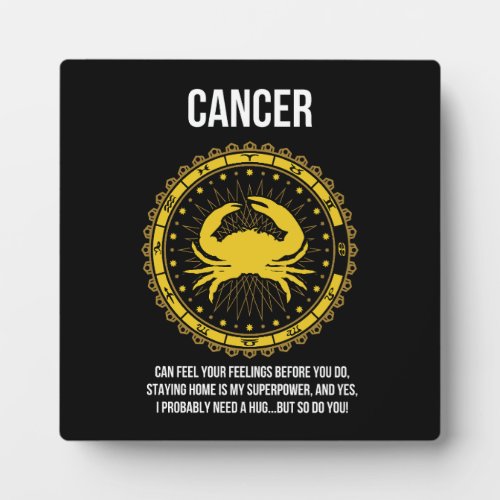 Cancer _ Horoscope Funny Zodiac Sign Humor Plaque