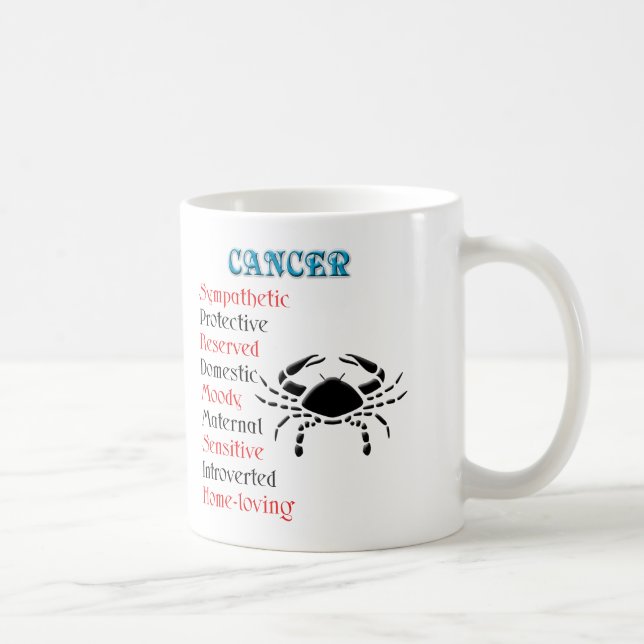 Cancer Horoscope Zodiac Sign Coffee Mug (Right)