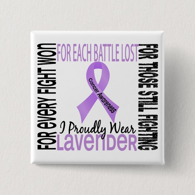 Cancer I Proudly Wear Lavender 2 Button (Front)