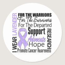 CANCER I Wear Lavender Ribbon TRIBUTE Classic Round Sticker
