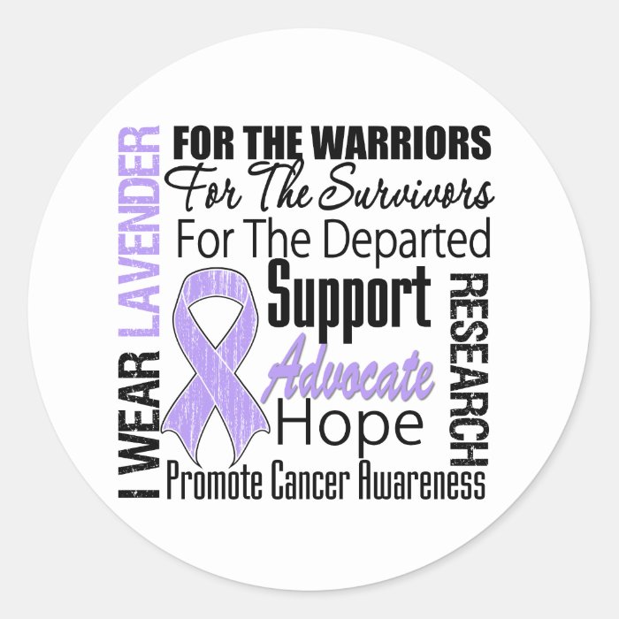 CANCER I Wear Lavender Ribbon TRIBUTE Stickers