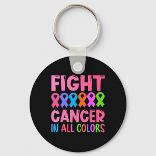 Cancer In All Color Ribbon Breast Cancer Awareness Keychain