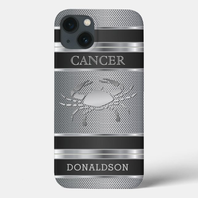 Cancer ♋ in Black and Silver Mesh Case-Mate iPhone Case (Back)