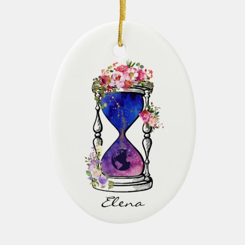 Cancer in Hourglass Ceramic Ornament