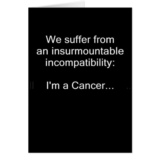 Cancer Incompatibility Cards (Front)