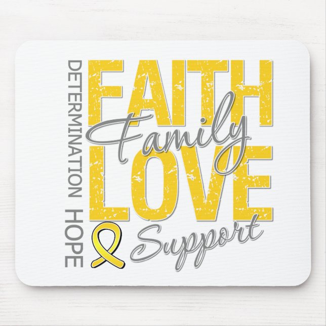 Cancer Inspiring Slogan Collage Childhood Cancer Mouse Pad (Front)